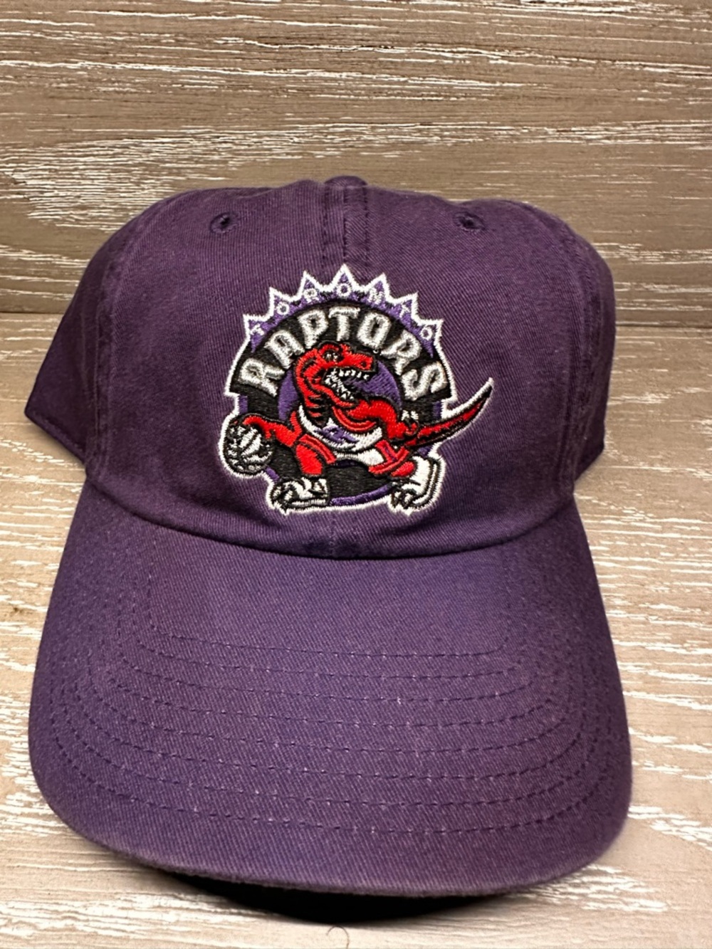 Mitchell & Ness Purple Cap with Red Script Logo